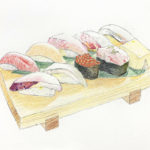 ジュニアクラス会員作品　色鉛筆画『お寿司』