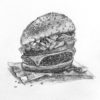鉛筆デッサン『ハンバーガー』