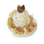 水彩画『モンブラン』